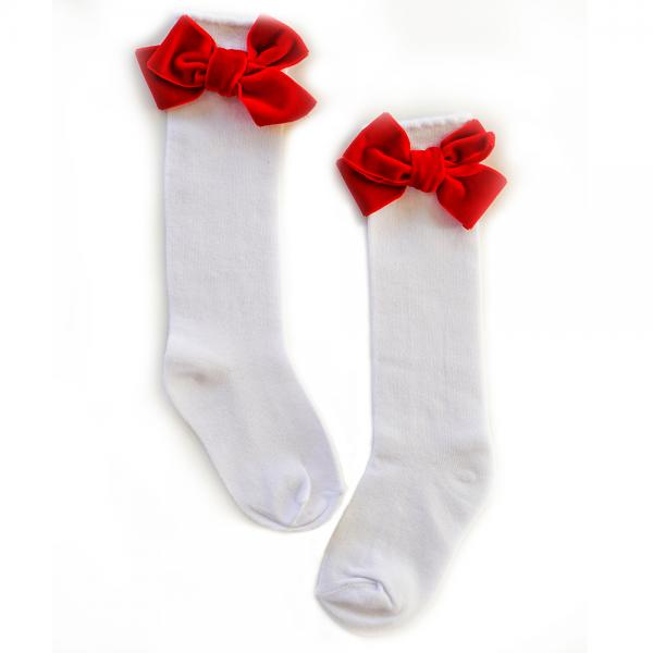 Sosete Julia cu funda din catifea (Alb+Rosu)